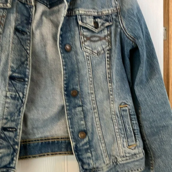 Y2K Abercrombie & Fitch Blue Jean Jacket Timeless Cropped Style - Picture 7 of 11